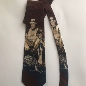 Norman Rockwell Golf Necktie The Saturday Evening